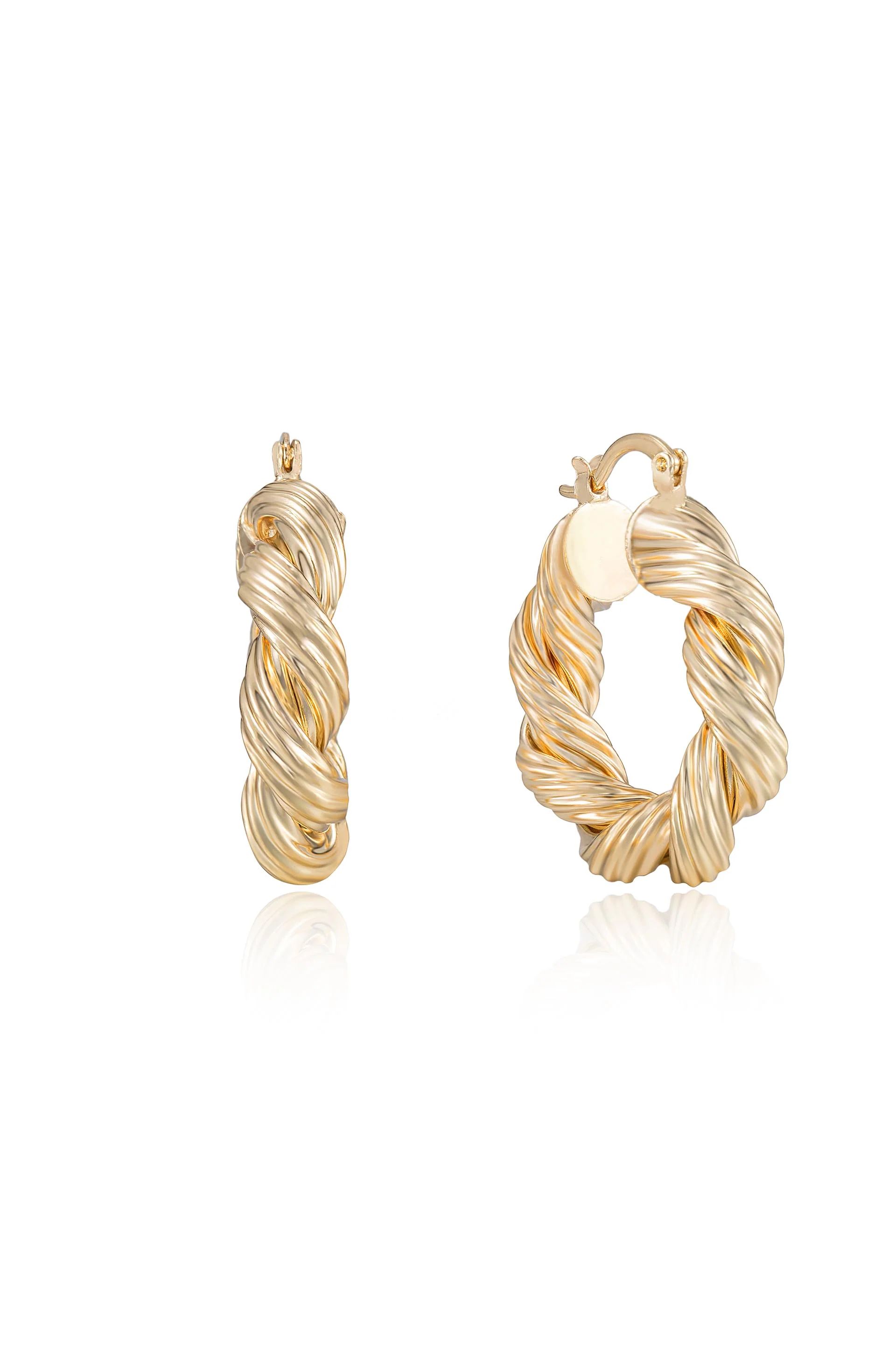 Modern Day Twist Hoops | Ettika