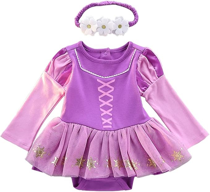 Dressy Daisy Infant Baby Girl Princess Romper Costume Onesie Fancy Dress Bodysuit Halloween Birth... | Amazon (US)