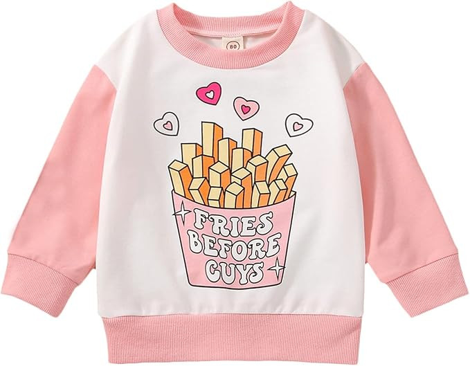 Meihuida Toddler Baby Boy Girls Valentines Day Outfit Letter Sweatshirt Casual Long Sleeve T-Shir... | Amazon (US)