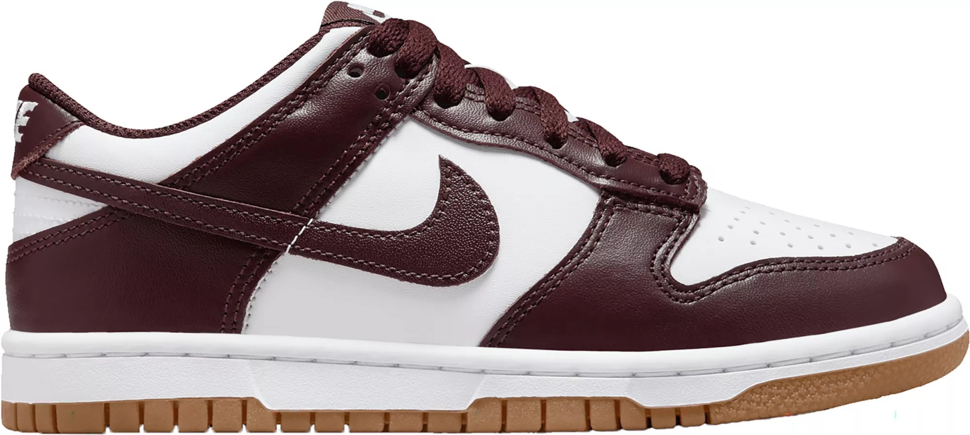 Nike Kids' Grade School Dunk Low Shoes, Size 6.5, Burgundy/White/Gum | Dick's Sporting Goods