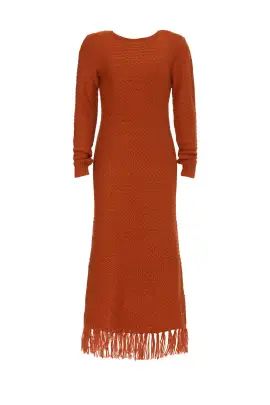 Orange Fringe Sweater Dress | Rent the Runway