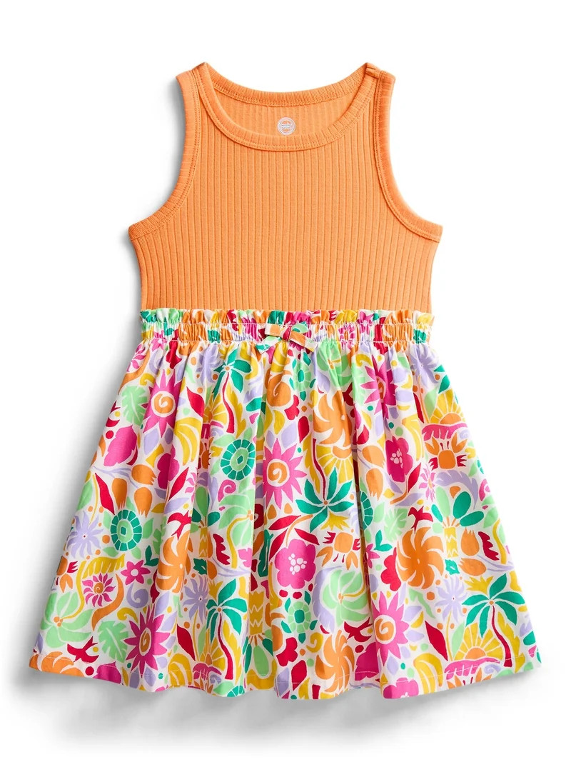 Wonder Nation Toddler Girls Printed Tank Dress, Sizes 12M-5T | Walmart (US)