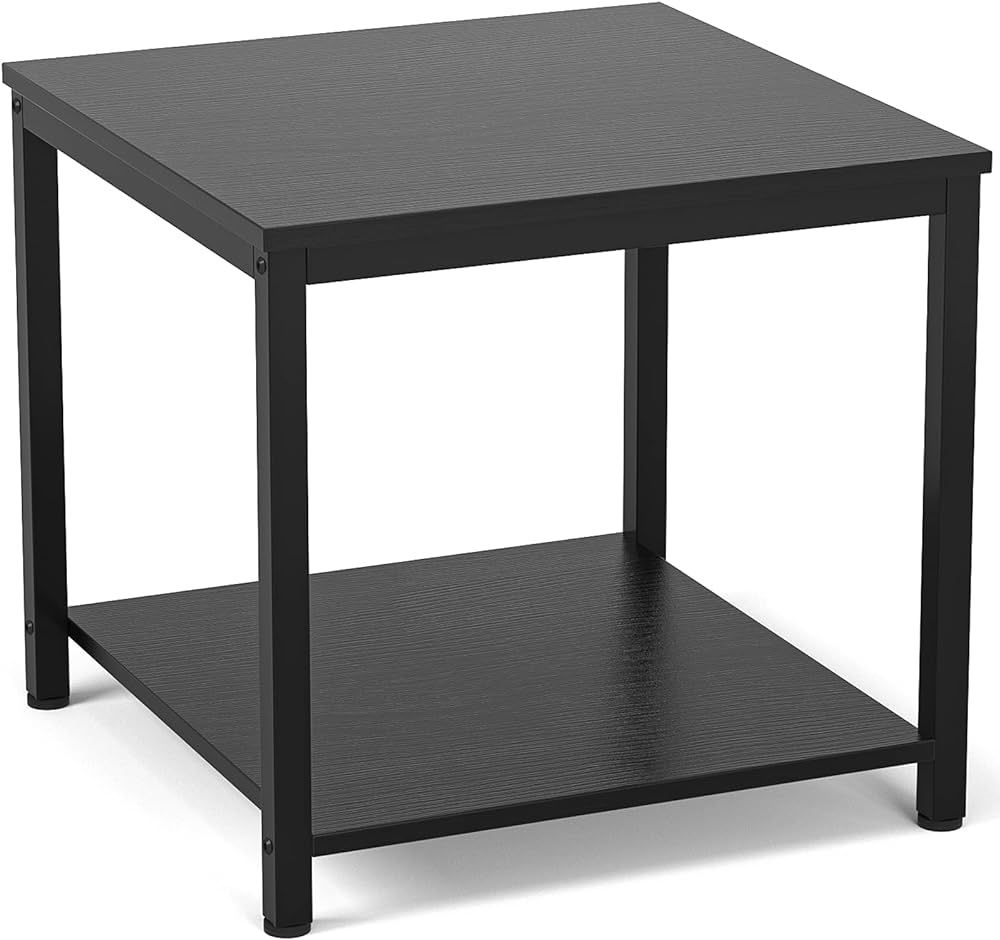 Homieasy Side Table 20 Inch Square, 2-Tier Coffee Tea End Table Nightstands for Sofa Couch Bed, M... | Amazon (US)