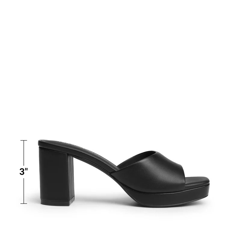 DREAM PAIRS Women's Platform Block Heel Mule Sandals, Square Toe Ankle Strap Slip On Comfortable ... | Walmart (US)