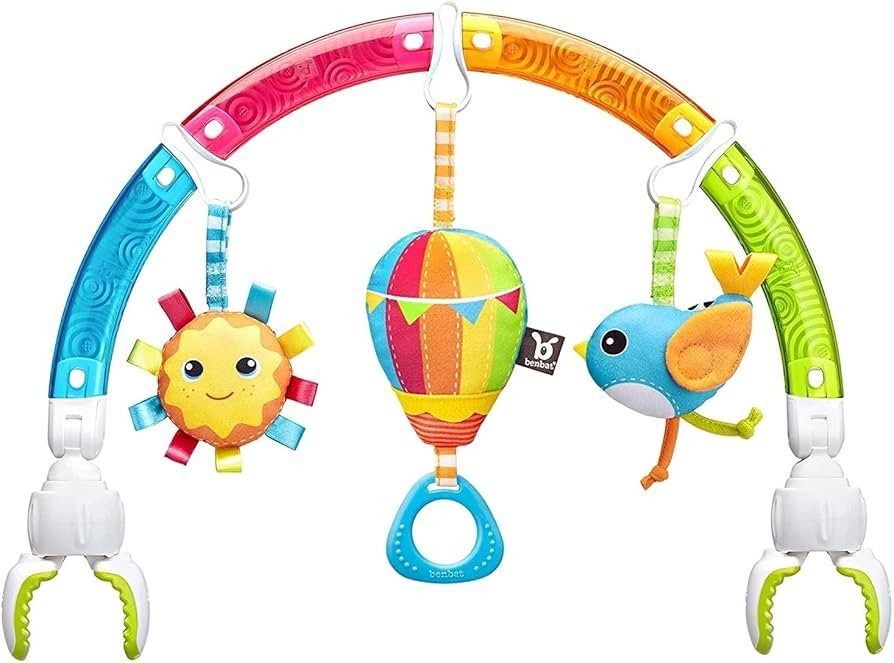 BENBAT Baby Stroller Arch Toy Rainbow Dazzle Friends Play Bar. Fun Newborns Sensory Activity, Adj... | Amazon (US)