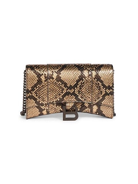 Hourglass Embossed Python Wallet-On-Chain | Saks Fifth Avenue