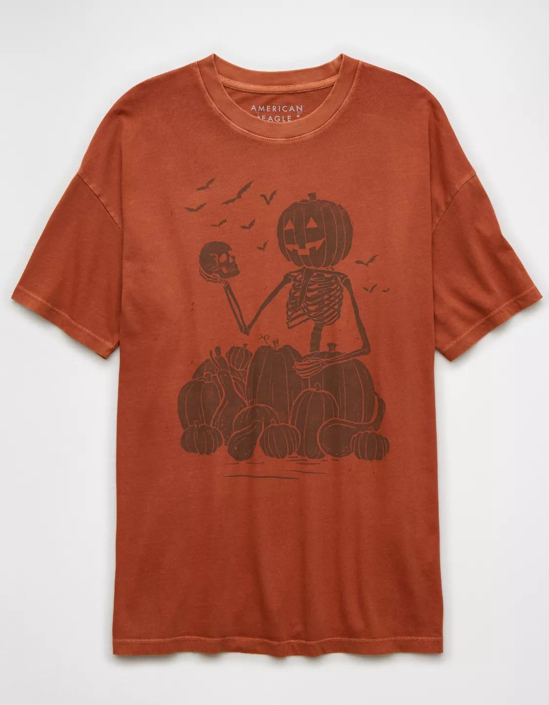 AE Oversized Halloween Skeleton Graphic Sweatshirt | American Eagle Outfitters (US & CA)
