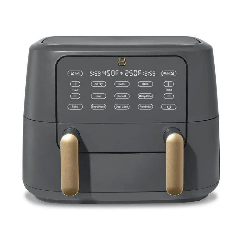 Beautiful 9 QT TriZone Air Fryer, Oyster Grey by Drew Barrymore - Walmart.com | Walmart (US)