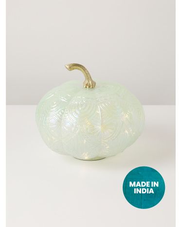 10in Glass Light Up Pumpkin | Seasonal Decor | HomeGoods | HomeGoods