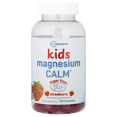 Micro Ingredients, Kids Magnesium Gummies, Strawberry, 120 Gummies (25 mg per Gummy) | iHerb