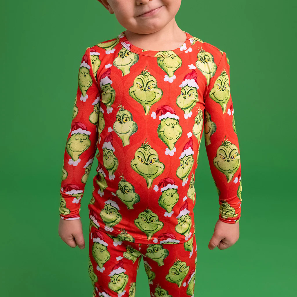 Red Long Sleeve Toddler Pajamas | Dr. Seuss The Grinch | Posh Peanut