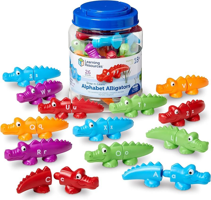 Learning Resources Snap-n-Learn Alphabet Alligators, Fine Motor Toy, 26 Double-Sidedpiece, Ages 18 M | Amazon (US)