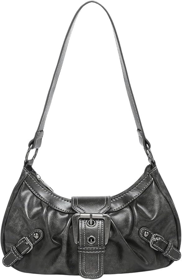 Verdusa Women's Top Handle Shoulder Bag Buckle Punk Hobo Clutch Purses Bags | Amazon (US)