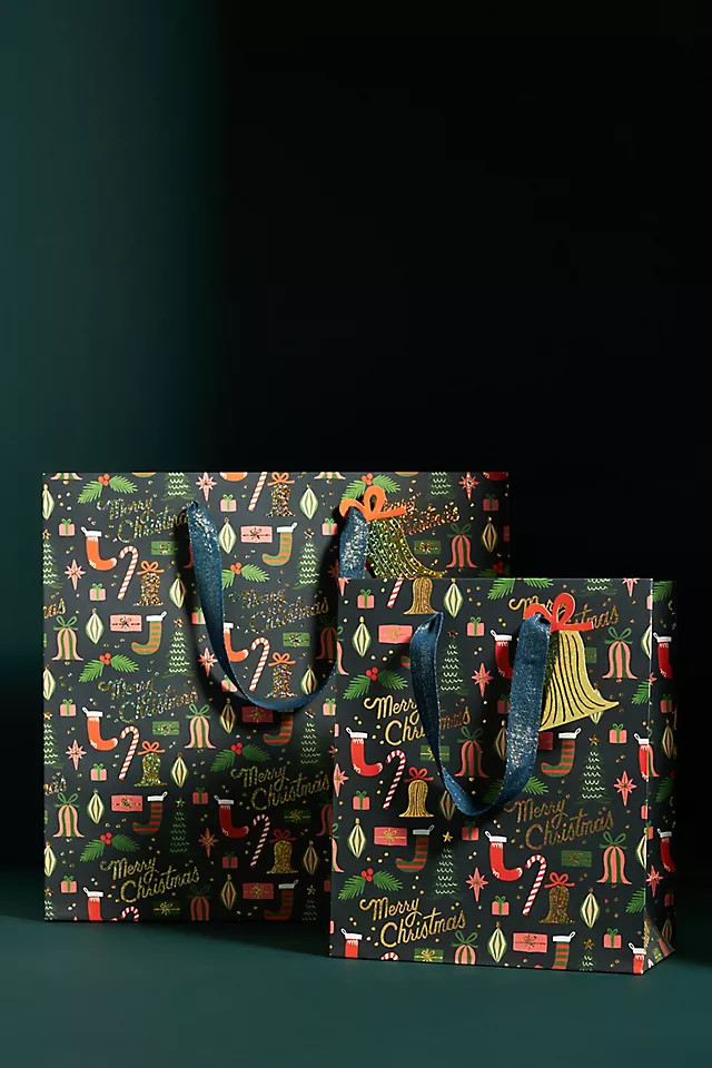 Rifle Paper Co. Deck The Halls Holiday Gift Bag | Anthropologie (US)