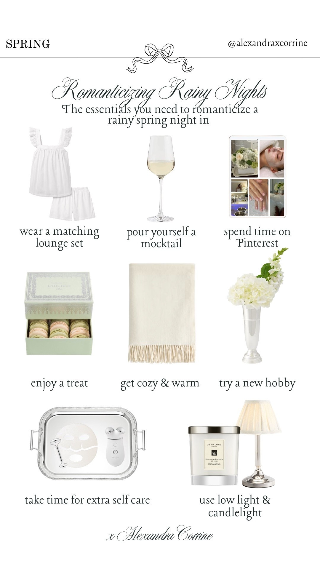 Romanticizing rainy nights 🌧️ the essentials you need to romanticize a rainy spring night in 🍸🤍

Spring essentials, self care aesthetic, self care night in, homebody lifestyle, cozy at home, Friday night plans, cozy weekend at home

#LTKSeasonal #LTKselfcare