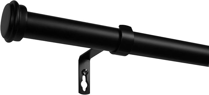 Exclusive Home Curtains Topper Outdoor Curtain Rod and Finial Set, Adjustable 84"-160", Matte Bla... | Amazon (US)