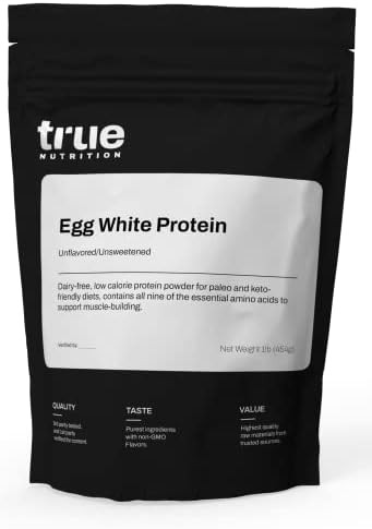 True Nutrition Egg White Protein Powder - 24g Dairy Free Lactose Free Egg Protein - Paleo, Keto, ... | Amazon (US)
