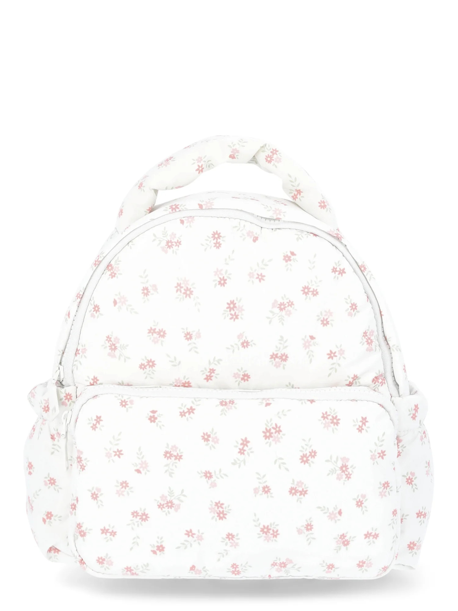 No Boundaries Women’s Hands Free Puffy Mini Backpack, Ivory Floral | Walmart (US)