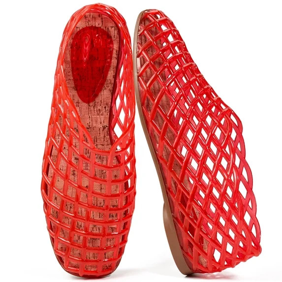 Ecetana Women's Jelly Sandals Mesh Flats Breathable Clear Hollow Jelly Shoes for Women | Walmart (US)