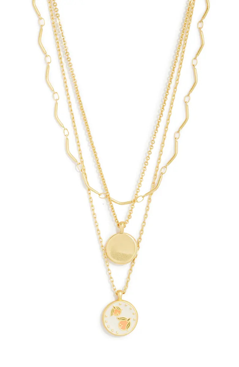 3-Piece Enamel Clementine Coin Necklace Set | Nordstrom