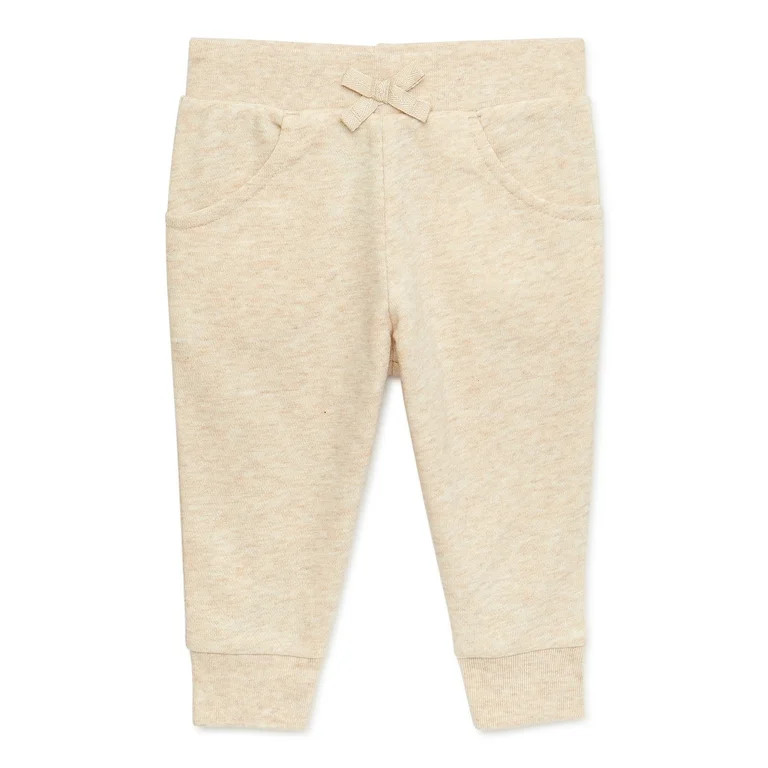 Baby Girl Terry Cloth Jogger Pants, Sizes 0M-24M | Walmart (US)