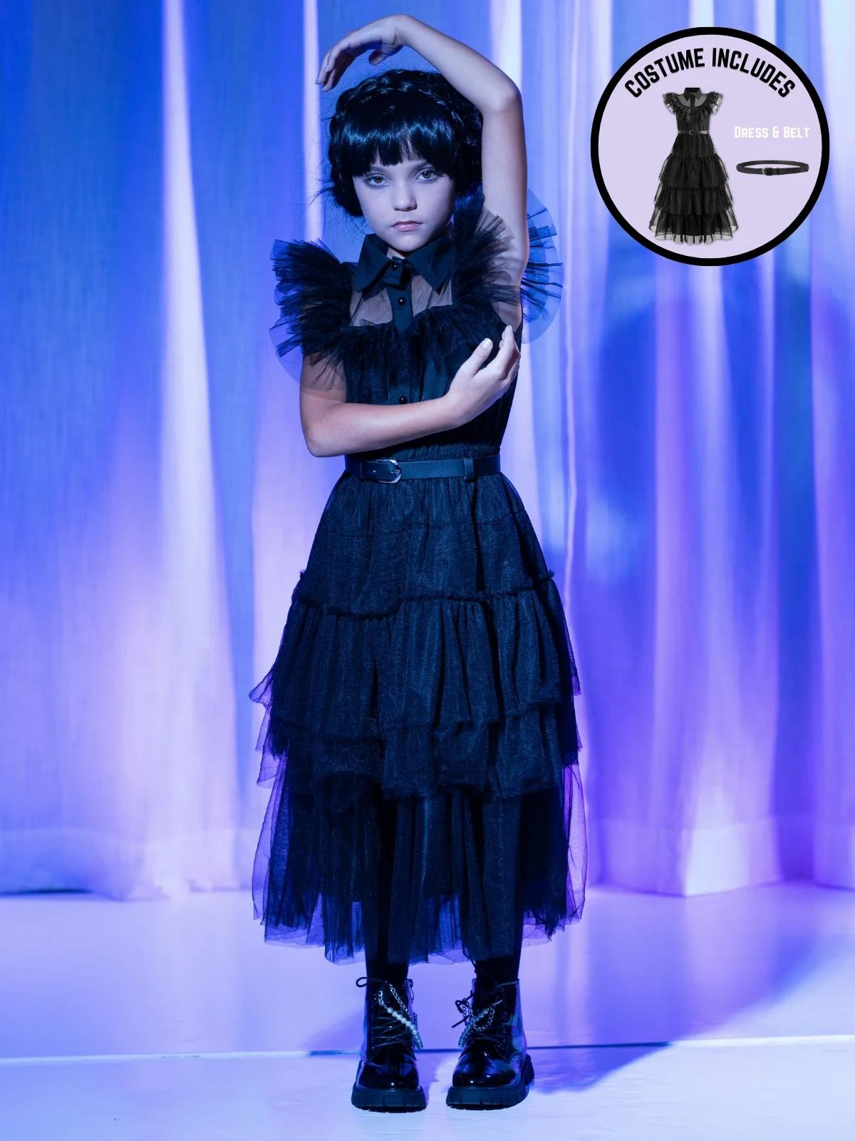 Girls Wednesday Prom Dance Tulle Costume Dress | Mia Belle Girls