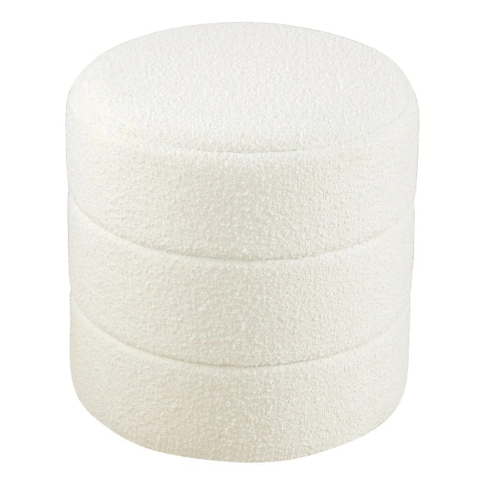 HomePop Round Ottoman, Cream Boucle | Walmart (US)