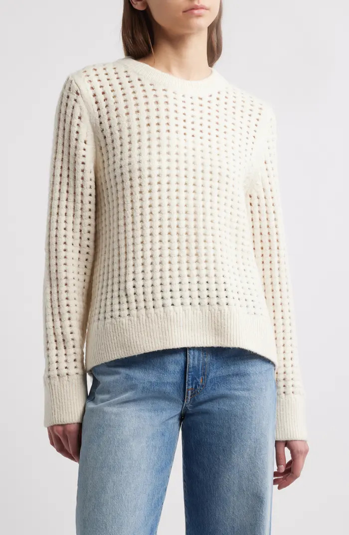 Treasure & Bond Chunky Mesh Cotton Blend Sweater | Nordstrom | Nordstrom