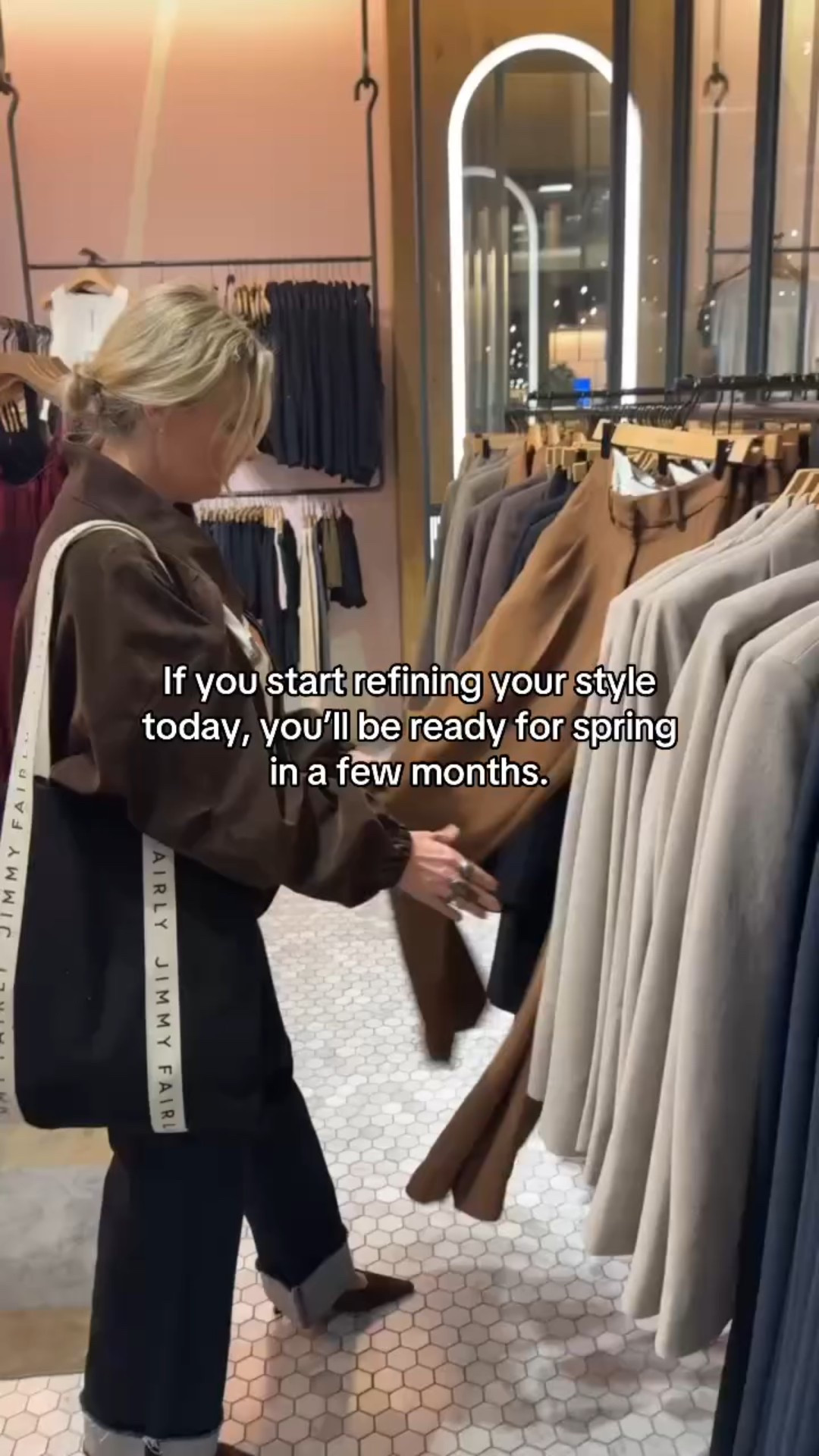 You don’t need a brand-new wardrobe by spring. 
You need consistency. 

Starting now looks like: 
• learning what actually works for your body 
• editing instead of overhauling 
• building outfits slowly, on purpose 

By the time spring arrives, getting dressed feels easy — because you didn’t rush it. 

Save this — future spring outfits will thank you.