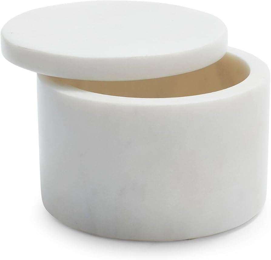 Sur La Table White Marble Salt Cellar – 4" Round Handmade Kitchen Countertop Spice Storage Jar ... | Amazon (US)