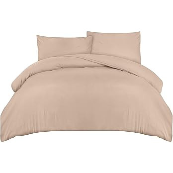 Utopia Bedding Housse de Couette 200x200 cm avec 2 Taies d'oreiller 50x75 cm (Beige) - Parure de ... | Amazon (FR)