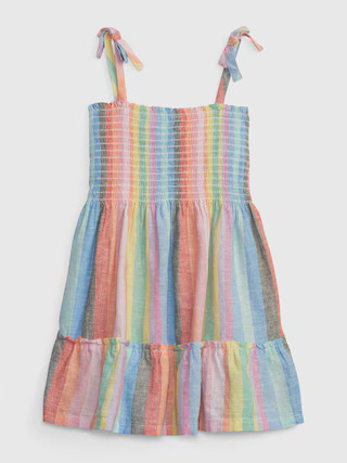 Toddler Linen-Cotton Stripe Tiered Dress | Gap (US)