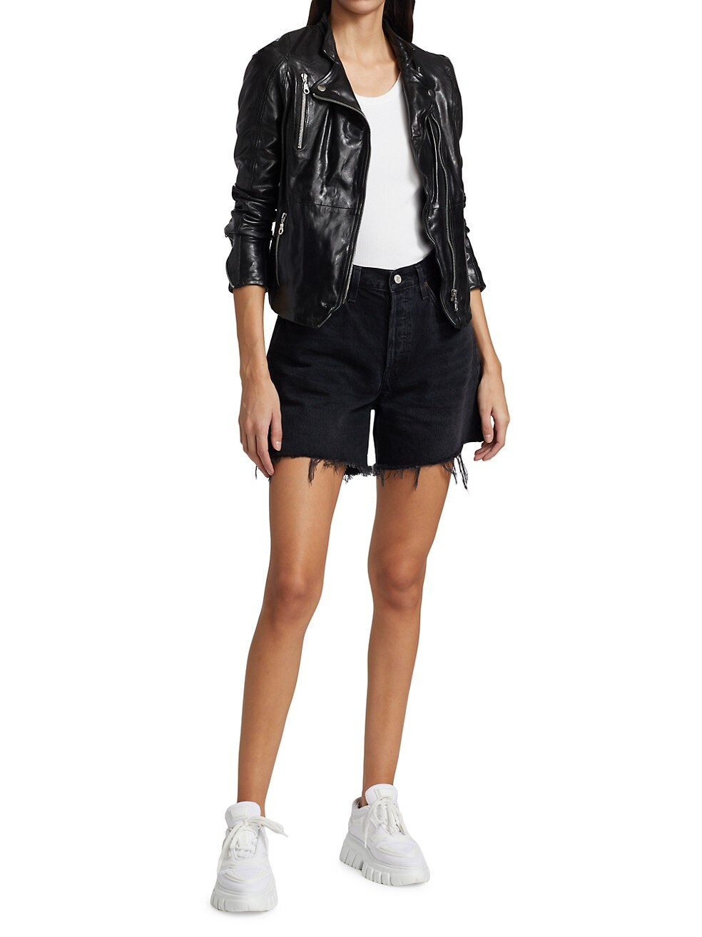 AGOLDE Parker Long Denim Shorts | Saks Fifth Avenue