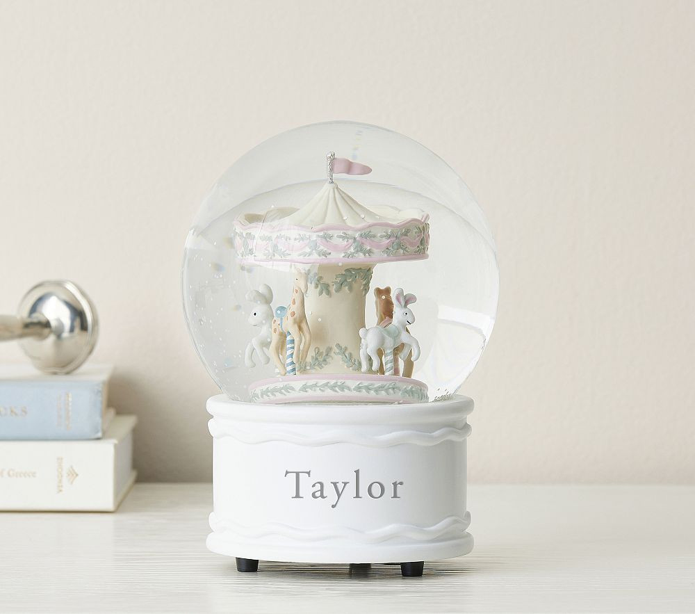 AERIN Spinning Carousel Musical Snow Globe | Pottery Barn Kids