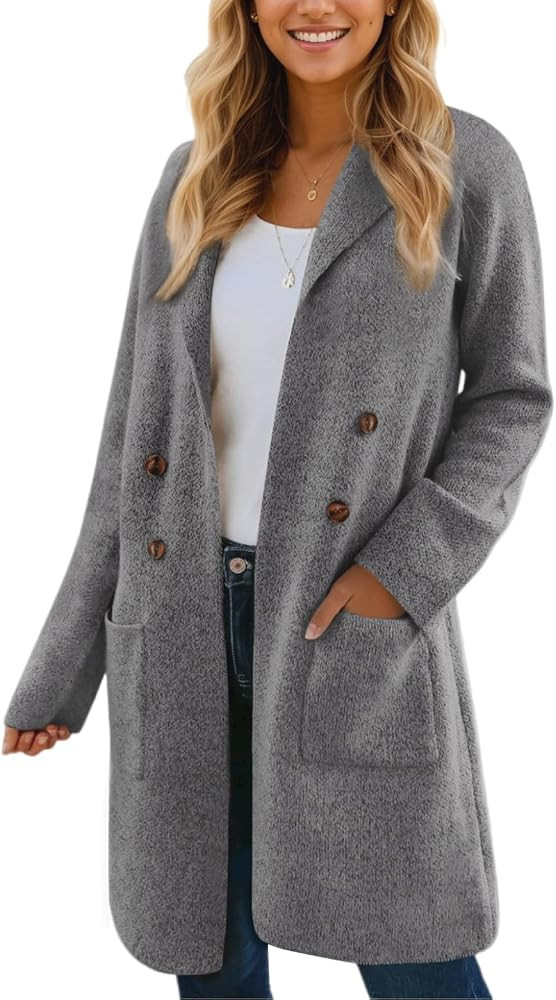 CiCiBird Women Fall Long Cardigan Sweater Trendy Knit Jacket Coat Dressy Blazer Coatigan | Amazon (US)