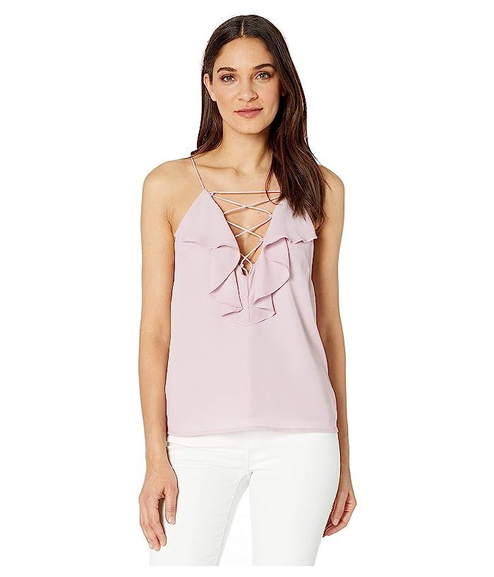 WAYF Rhian Lace-Up Ruffle Neck Cami at Zappos.com | Zappos