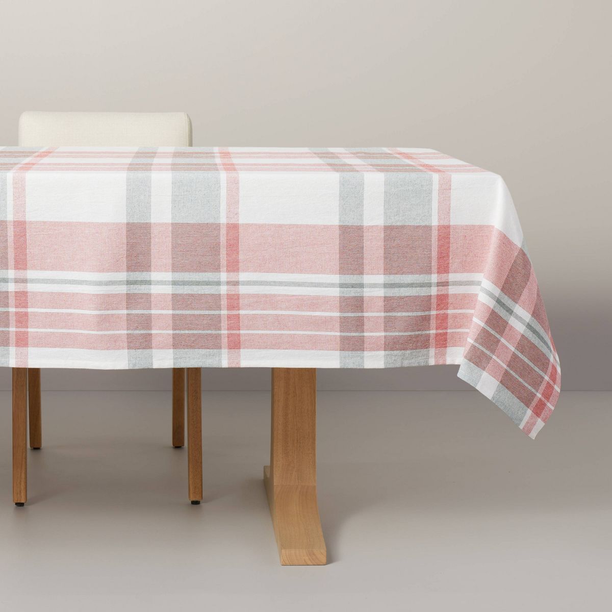 60"x84" Festive Plaid Rectangular Christmas Tablecloth Red/Green/Cream - Hearth & Hand™ with Ma... | Target