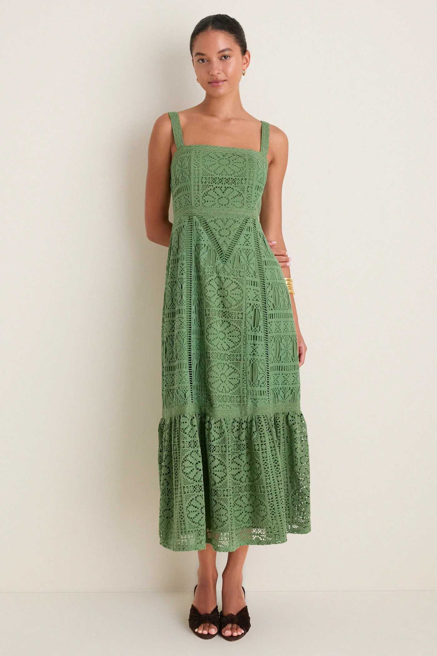Pesto Lace Perrine Midi Dress | Tuckernuck (US)