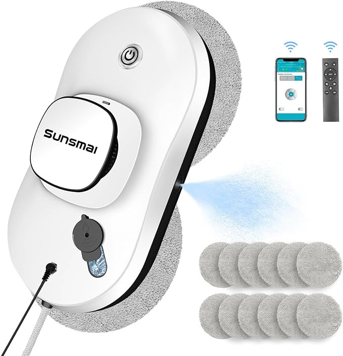 Window Cleaner Robot, Smart Window Cleaner with Automatic Water Spray, Remote Control Robot Windo... | Amazon (US)
