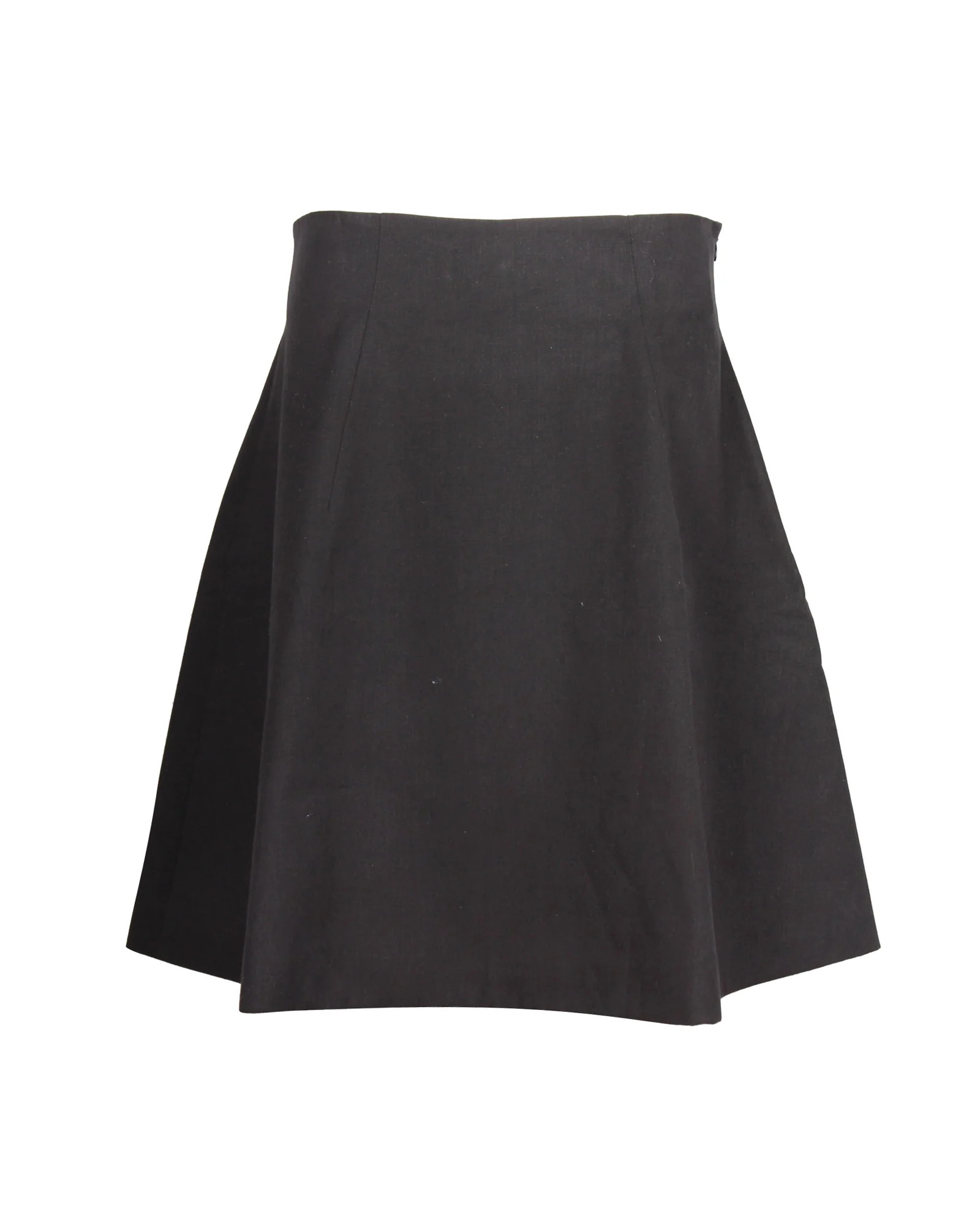 Miu Miu Skater-Style Mini Skirt in Black Cotton | Shop Simon