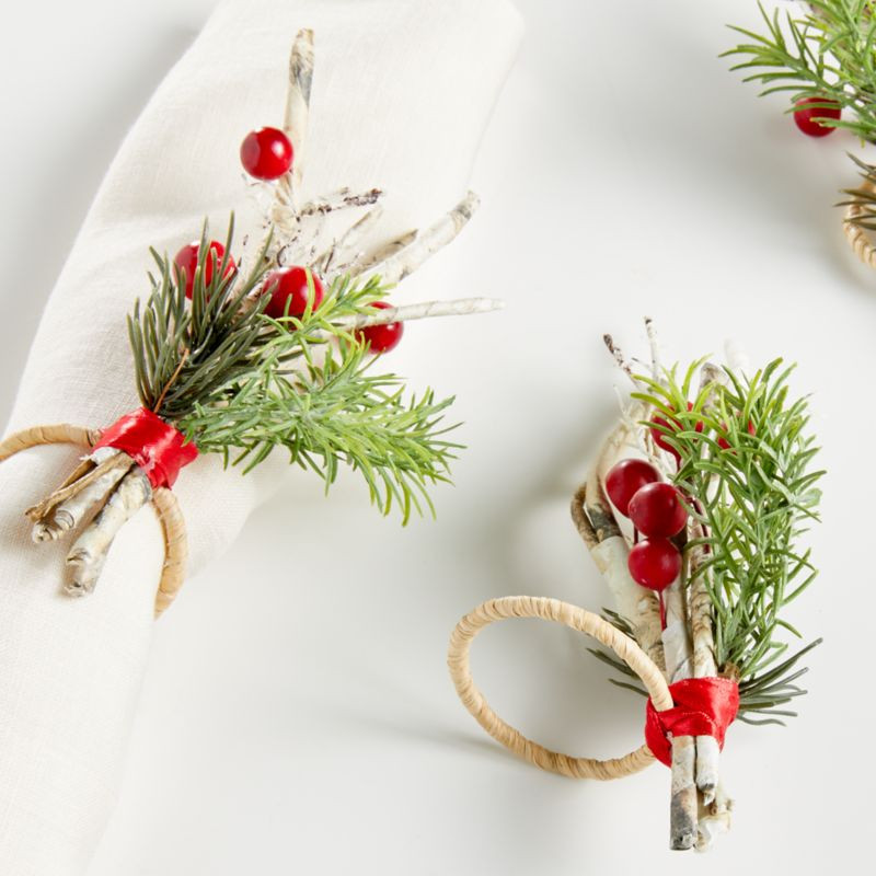 Christmas Twig Berry Napkin Ring + Reviews | Crate & Barrel | Crate & Barrel