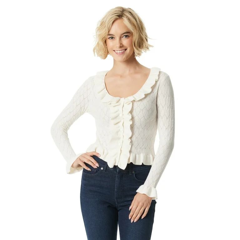 Jessica Simpson Women's and Women's Plus Skylar Pointelle Pullover Sweater | Walmart (US)