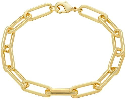 Amazon Essentials 14k Gold Plated or Silver Plated Chunky Chain Link Bracelet 7.5" | Amazon (US)