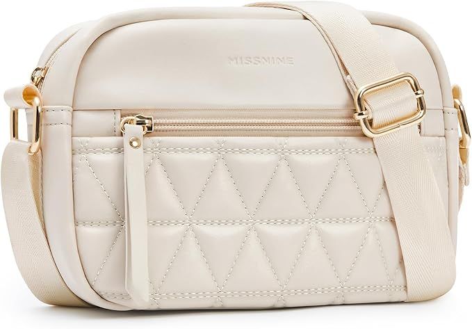Missnine Small Crossbody Purse Women Quilted Crossbody Bags Soft Leather Shoulder Handbags with A... | Amazon (US)