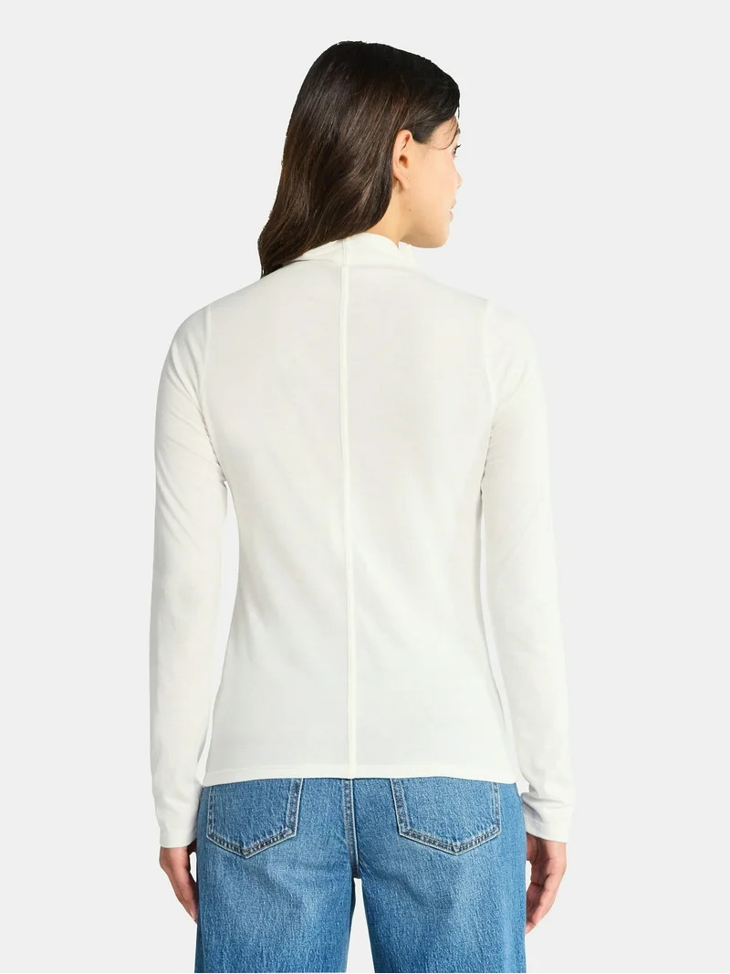 Time and Tru Women's Tissue Like Turtleneck Top, Sizes XS-XXXL | Walmart (US)