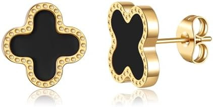 18K Gold Plated Clover Earrings for Women Four Leaf Clover Stud Earrings Lucky Dangle Earrings Si... | Amazon (US)