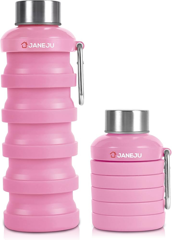 JaneJu Collapsible Water Bottle, 17oz BPA Free Silicone Reusable Portable Lightweight Foldable Wa... | Amazon (US)