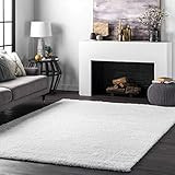 nuLOOM Gynel Contemporary Shag Area Rug, 5' 3" x 7' 6", Snow White | Amazon (US)