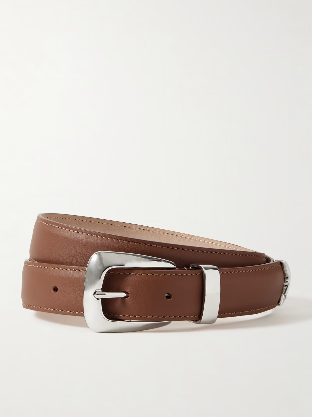 KHAITE - Benny Leather Belt - Brown | NET-A-PORTER (US)