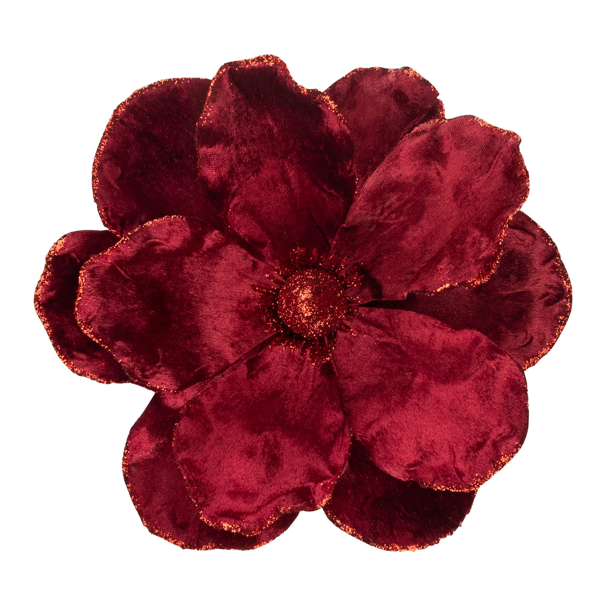 KI Store Velvet Christmas Poinsettia Burgundy Artificial Magnolia Flower Ornaments Floral Picks S... | Amazon (US)